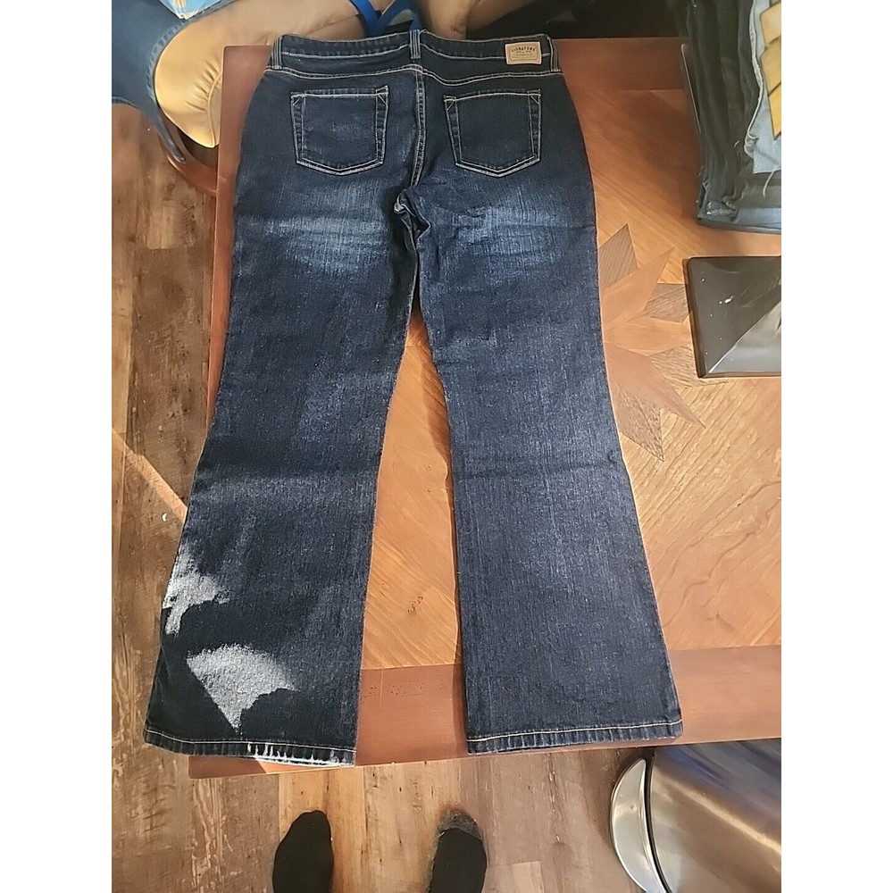 Signature Levis Jeans Womens Size 12 Short Low Rise Boot Cut Stretch Whiskered - Picture 7 of 9